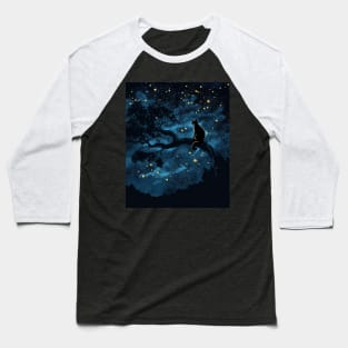 Cat Starry Night Serenity Baseball T-Shirt